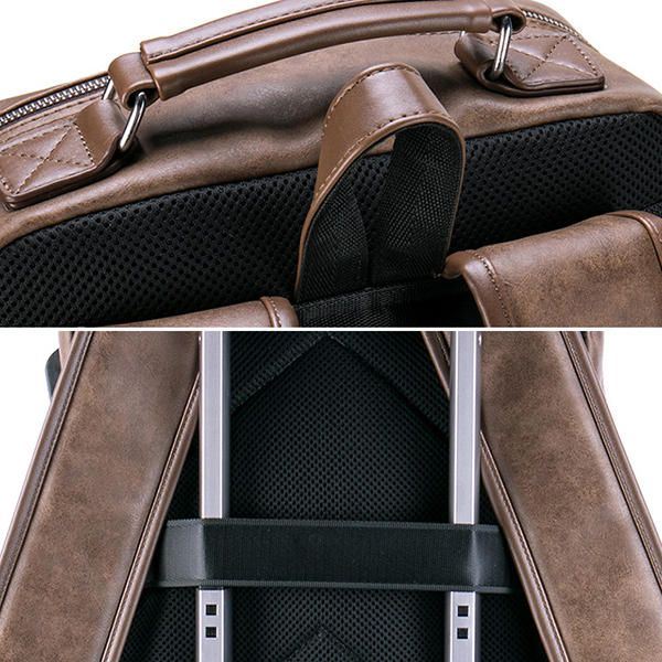 Faux Leather Grote Capaciteit Laptoptas Rugzak Voor Heren