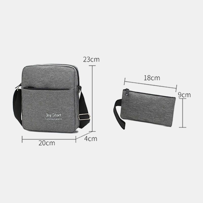 Heren 3 Stks Nylon Usb Opladen Slijtvastheid Mode Toevallige Laptoptas Rugzak Crossbody Tas Clutch Bag: