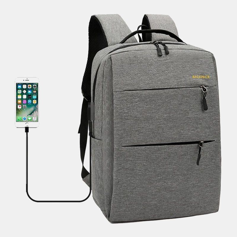 Heren 3 Stks Nylon Usb Opladen Slijtvastheid Mode Toevallige Laptoptas Rugzak Crossbody Tas Clutch Bag: