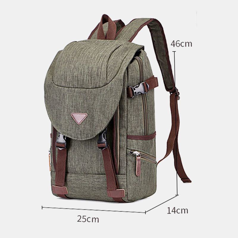 Heren Canvas Grote Capaciteit Multi-pocket Waterbestendige Casual Laptoptas Rugzak Schoudertas