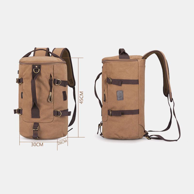 Heren Canvas Reisrugzak Multifunctioneel Met Usb Opladen Handtas Schoudertas Cross Body Bag