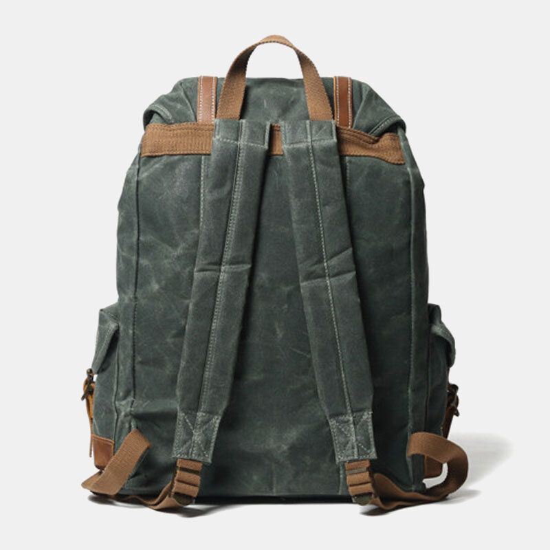 Heren Canvas Retro Travel Outdoor Wandelen Rugzak Met Grote Capaciteit En Meerdere Zakken