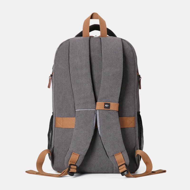 Heren Canvas Super Grote Capaciteit Multi-compartiment Studentenrugzak Casual 17 Laptoptas Reistas