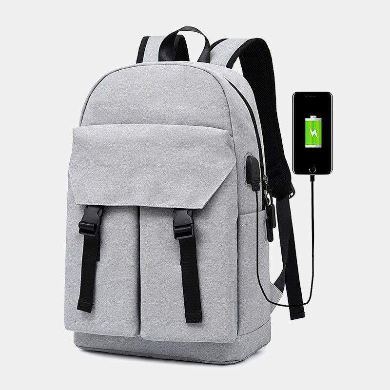 Heren Casual Wild 15.6 Inch Grote Capaciteit Laptoptas Usb Opladen Waterdichte Schooltas Rugzak