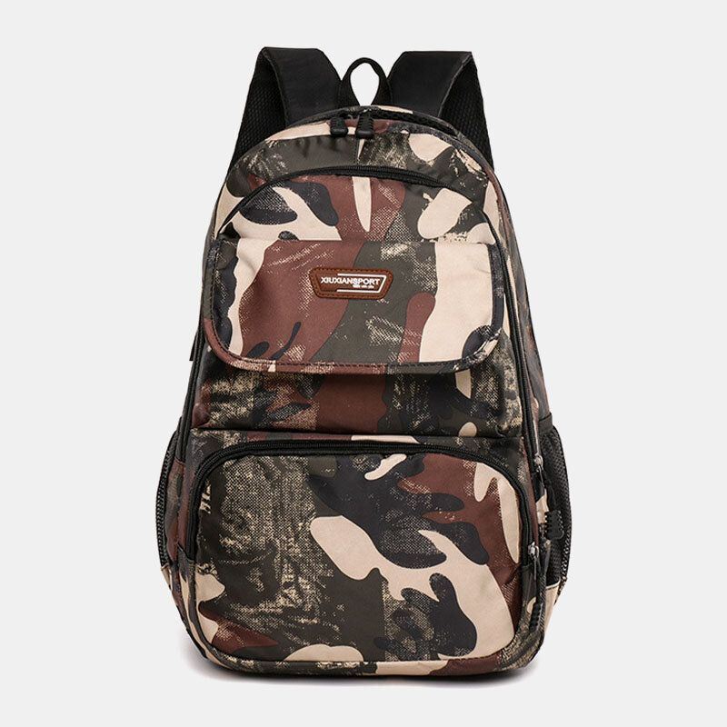 Heren Grote Capaciteit Camouflage Waterdichte Student Schooltas 15.6 Inch Laptoptas Reizen Outdoor Rugzak