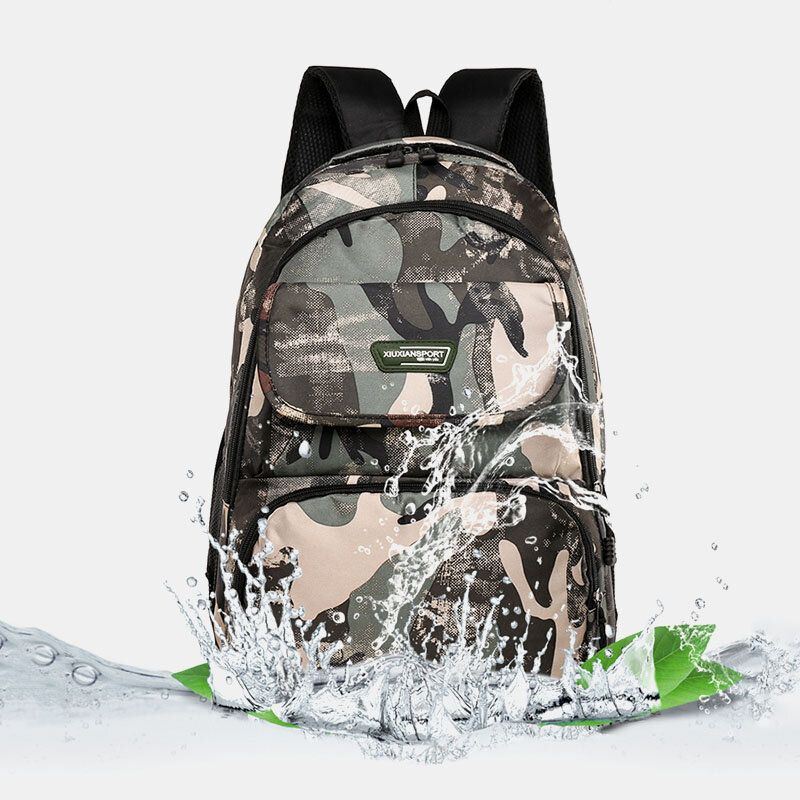 Heren Grote Capaciteit Camouflage Waterdichte Student Schooltas 15.6 Inch Laptoptas Reizen Outdoor Rugzak