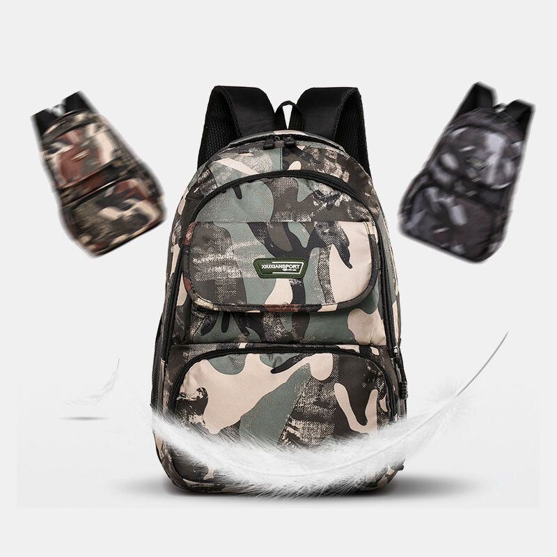 Heren Grote Capaciteit Camouflage Waterdichte Student Schooltas 15.6 Inch Laptoptas Reizen Outdoor Rugzak