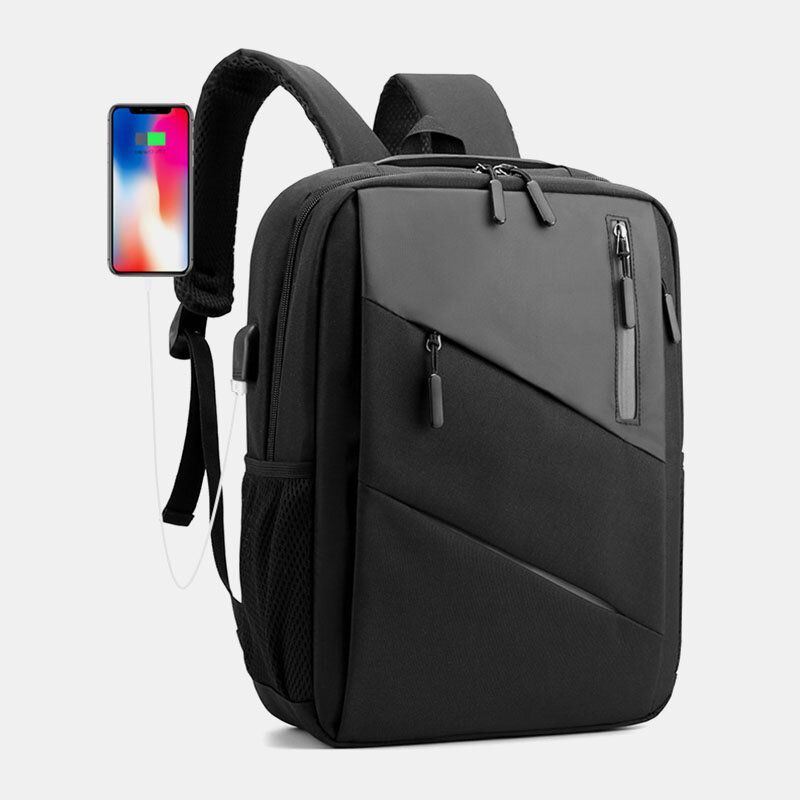 Heren Grote Capaciteit Met Usb Opladen Zakelijke Reizen Outdoor Schooltas 14 Inch Laptoptas Rugzak