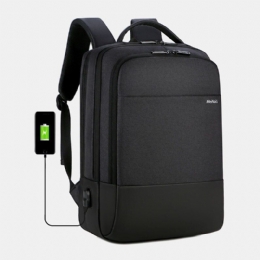 Heren Grote Capaciteit Waterdichte Usb Opladen 15.6 Inch Laptoptas Zakelijke Outdoor Rugzak