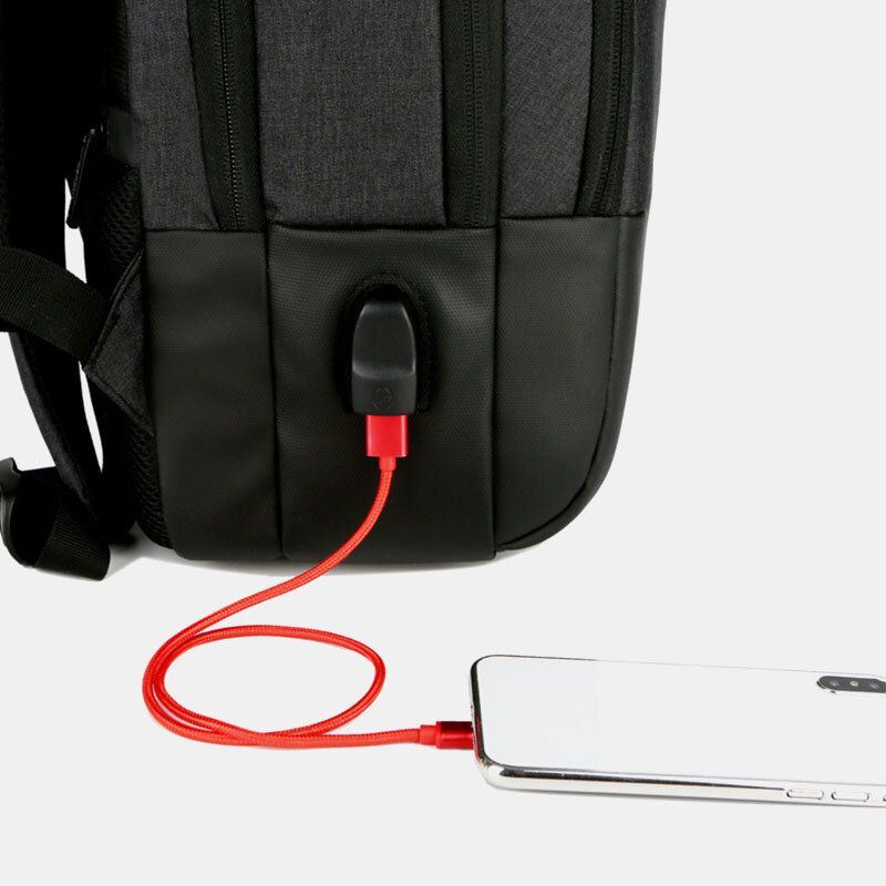 Heren Grote Capaciteit Waterdichte Usb Opladen 15.6 Inch Laptoptas Zakelijke Outdoor Rugzak