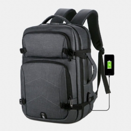 Heren Grote Capaciteit Waterdichte Usb Opladen 16 Inch Laptoptas Zakelijke Outdoor Handtas Rugzak