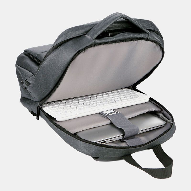 Heren Nylon Grote Capaciteit 14 Inch Laptoptas Multi-layer Zakelijke Casual Reisrugzak Met Usb Opladen