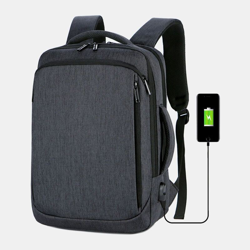 Heren Oxford 15.6 Inch Usb Opladen Zakelijke Laptoptas Rugzak