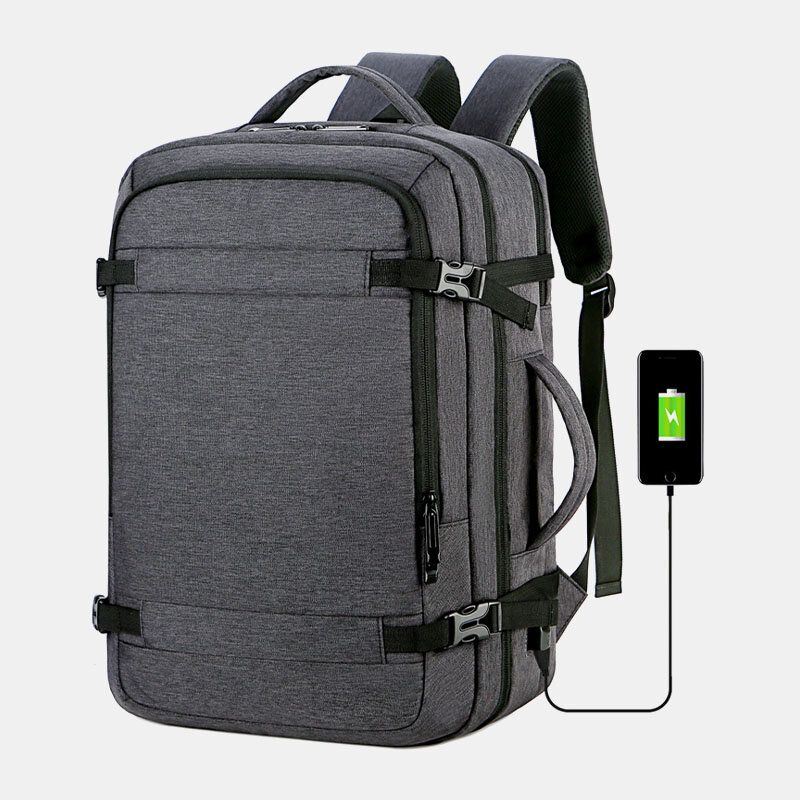 Heren Polyester 15.6 Inch Usb Opladen Anti-diefstal Zakelijke Laptoptas Rugzak