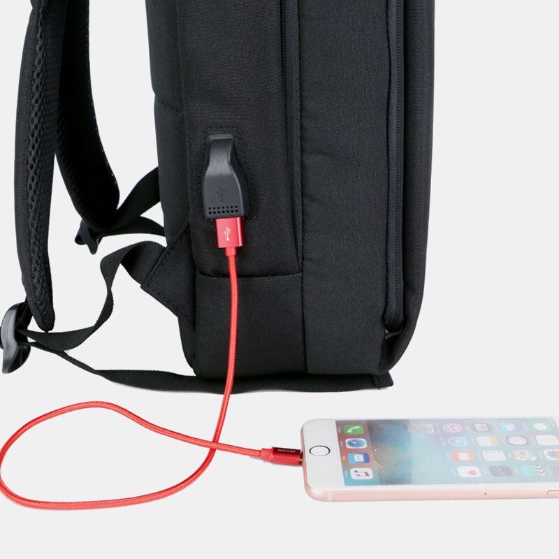 Heren Polyester Usb Opladen Grote Capaciteit Zakelijke Laptoptas Rugzak