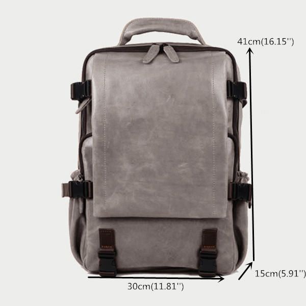 Heren Solid Casual Multifunctionele Laptop Flap Rugzak