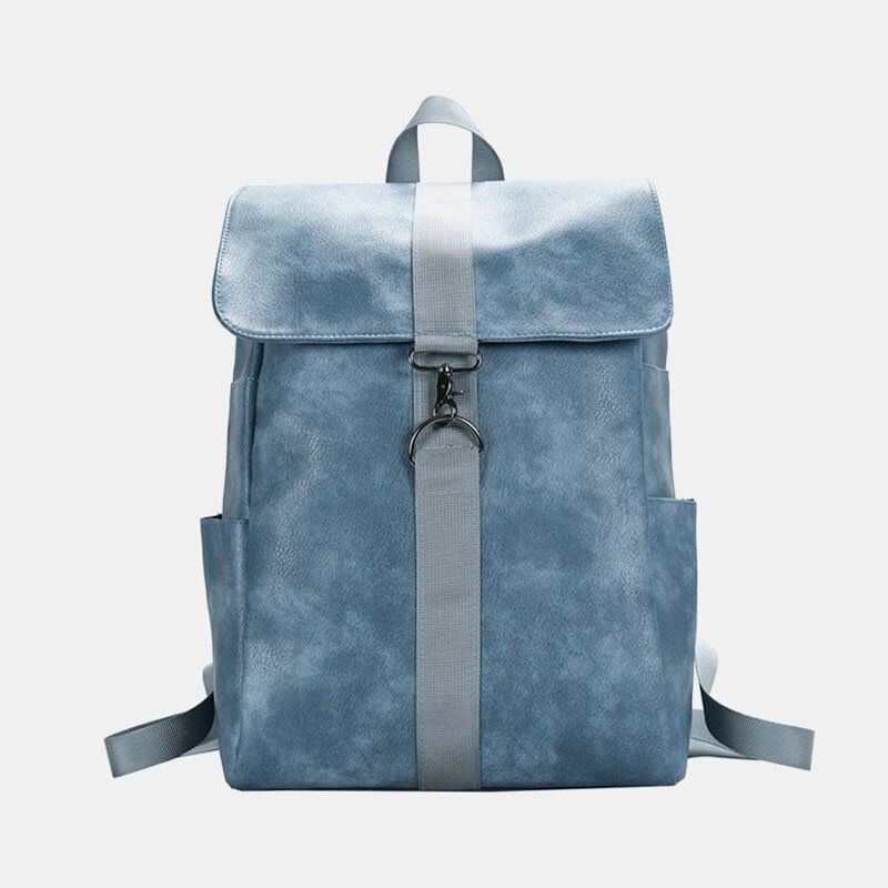 Heren Unisex Kunstleer Retro Grote Capaciteit Outdoor 15.6 Inch Laptoptas Schooltas Rugzak