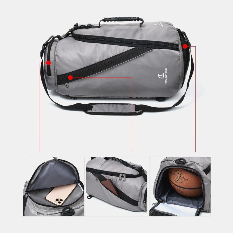 Heren Unisex Nylon Waterdicht Slijtvastheid Outdoor Korte Grote Capaciteit Basketbal Opbergtas Reistas Sporttas Rugzak: