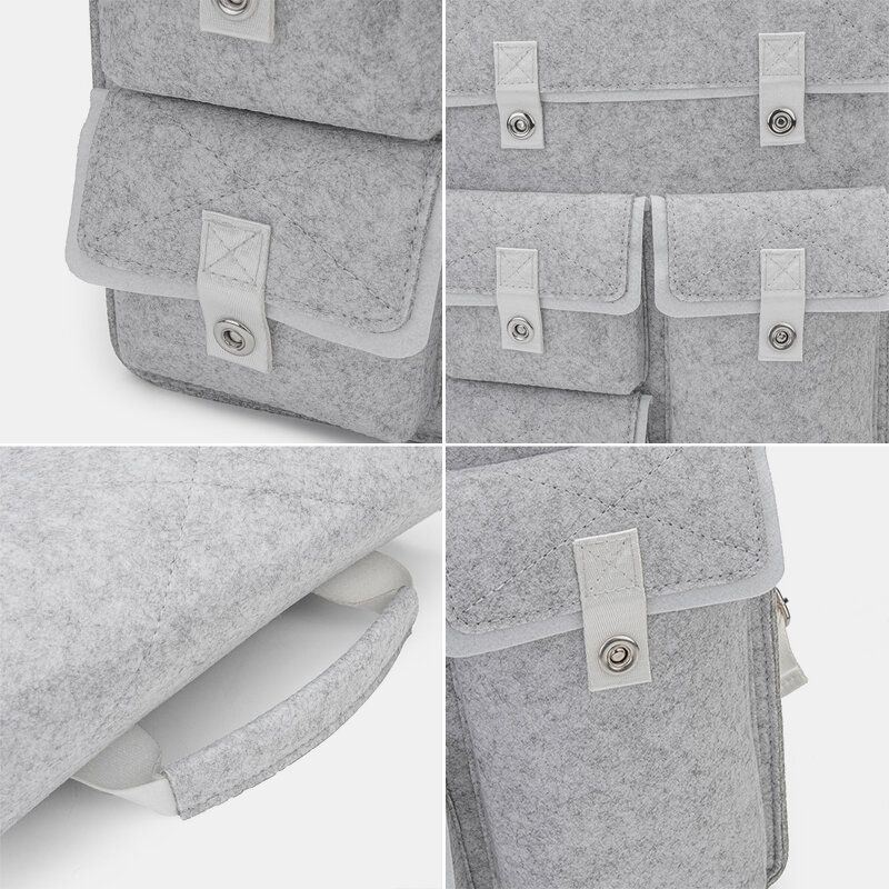 Heren Unisex Vilt Grote Capaciteit Multi-pocket Ademende Rugzak Effen Kleur Casual Lichtgewicht Hasp Reistas