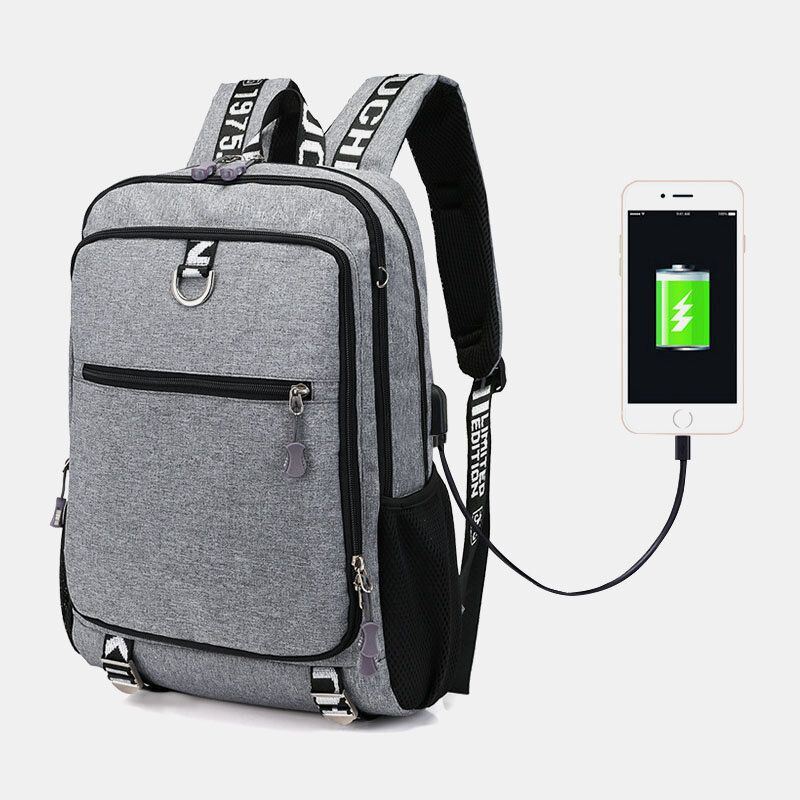 Heren Usb-oplaadpoort Grote Capaciteit 16 Inch Multifunctionele Rugzak Casual Tas