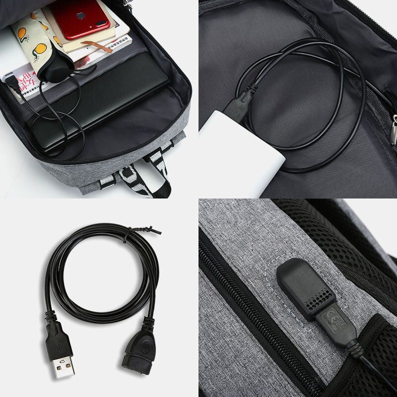 Heren Usb-oplaadpoort Grote Capaciteit 16 Inch Multifunctionele Rugzak Casual Tas