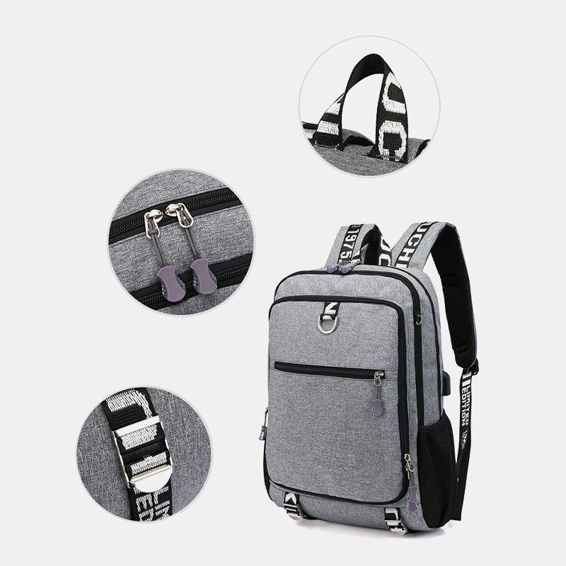 Heren Usb-oplaadpoort Grote Capaciteit 16 Inch Multifunctionele Rugzak Casual Tas