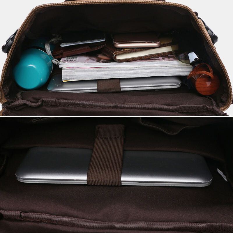 Heren Vintage Canvas Multifunctionele Grote Capaciteit Kleuraanpassing Reisrugzak Laptoptas