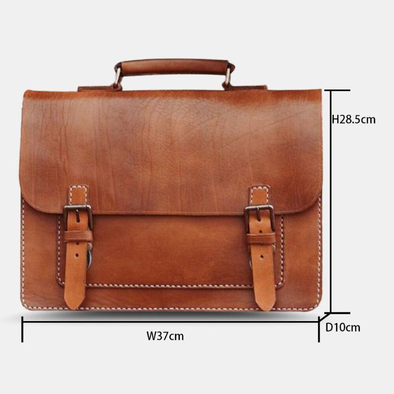 Heren Vintage Multifunctionele 14 Inch Laptoptas Grote Capaciteit Waterdichte Rugzak Crossbody Tas Schoudertas