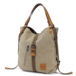 Multifunctionele Canvas Tas Dames Converteerbare Rugzak Portemonnee Dames Schoudertas Casual Handtas