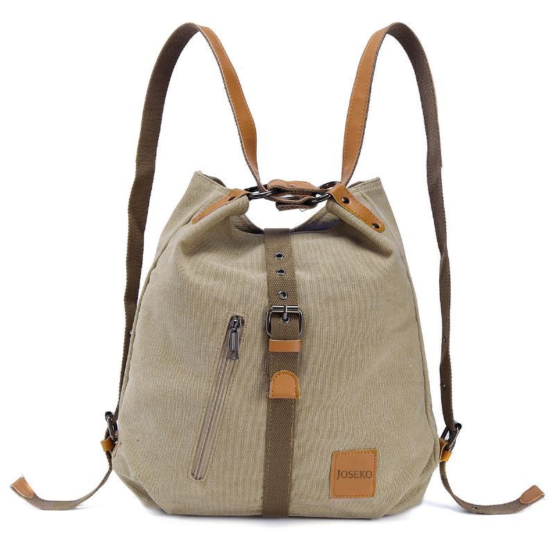 Multifunctionele Canvas Tas Dames Converteerbare Rugzak Portemonnee Dames Schoudertas Casual Handtas