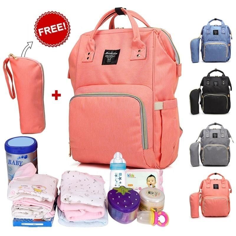 Multifunctionele Moeder Mama Babyvoeding Water Fles Verpleging Tas Luier Waterdichte Tas Wandelwagen Rugzak Computer Tas Voor Dames Mom Outdoor Reizen