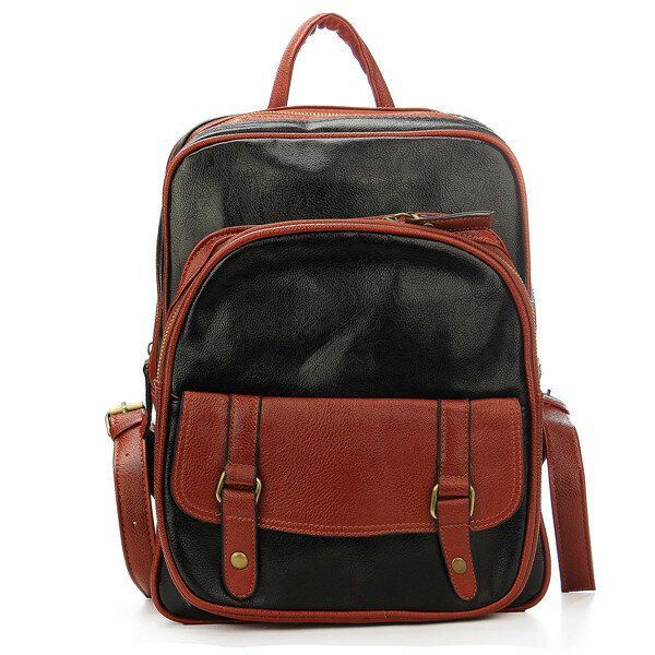 Vintage Dames Pu Lederen Rugzak Satchel Schouder Schooltas