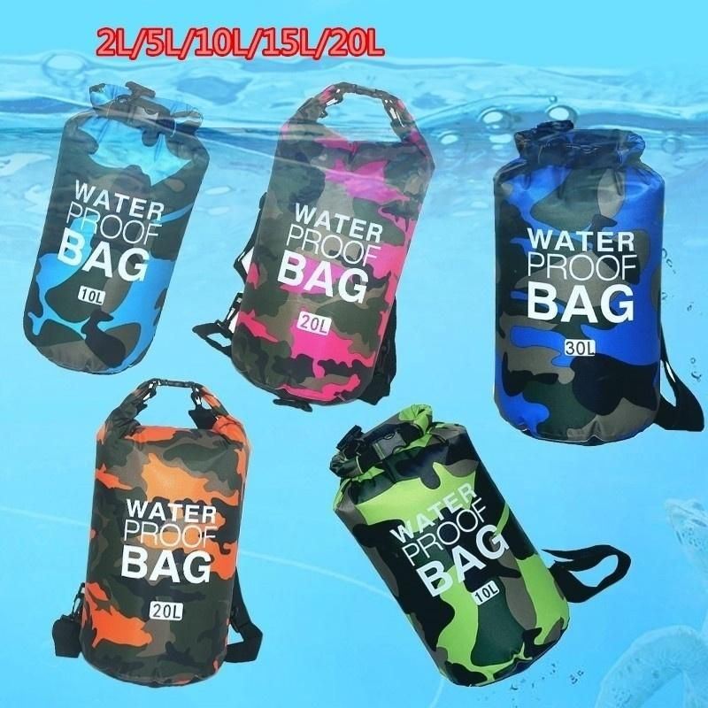 Waterdichte Lichtgewicht Outdoortas Voor Heren Camouflage Dry Bag Camo Compressiezak