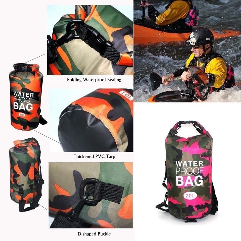 Waterdichte Lichtgewicht Outdoortas Voor Heren Camouflage Dry Bag Camo Compressiezak