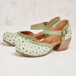 Dames Bloemenpatroon D'orsay Ronde Neus Enkelbandje Comfortabele Casual Hakken Pumps