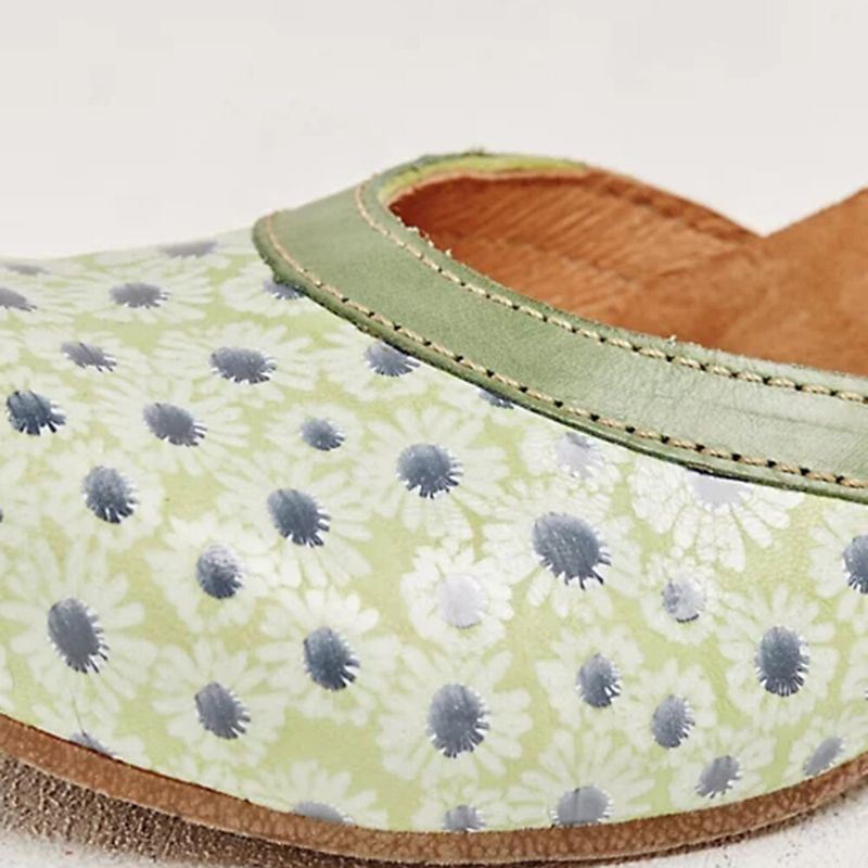 Dames Bloemenpatroon D'orsay Ronde Neus Enkelbandje Comfortabele Casual Hakken Pumps