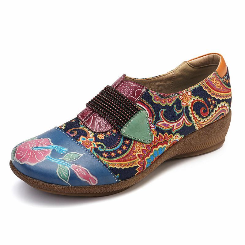 Dames Retro Bloemen Comfortabele Pumps