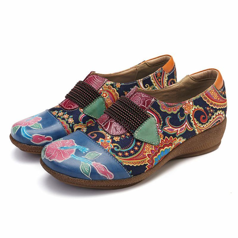 Dames Retro Bloemen Comfortabele Pumps