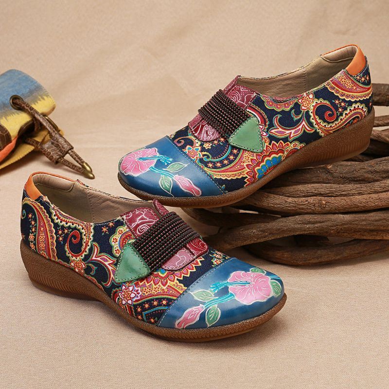 Dames Retro Bloemen Comfortabele Pumps