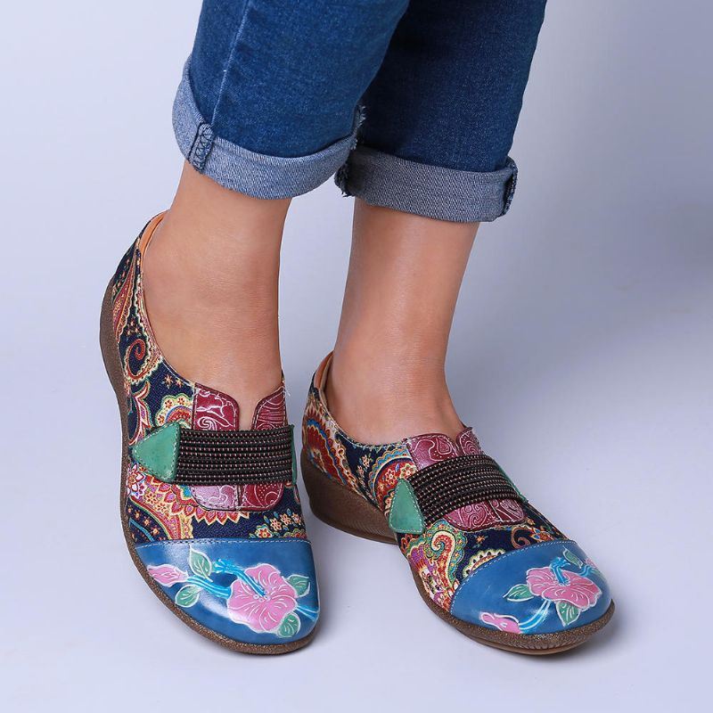 Dames Retro Bloemen Comfortabele Pumps