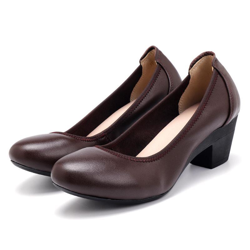 Zachte Comfortabele Casual Leren Pumps Voor Dames