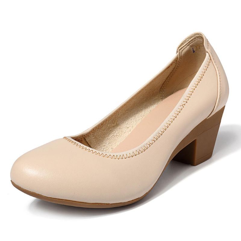 Zachte Comfortabele Casual Leren Pumps Voor Dames