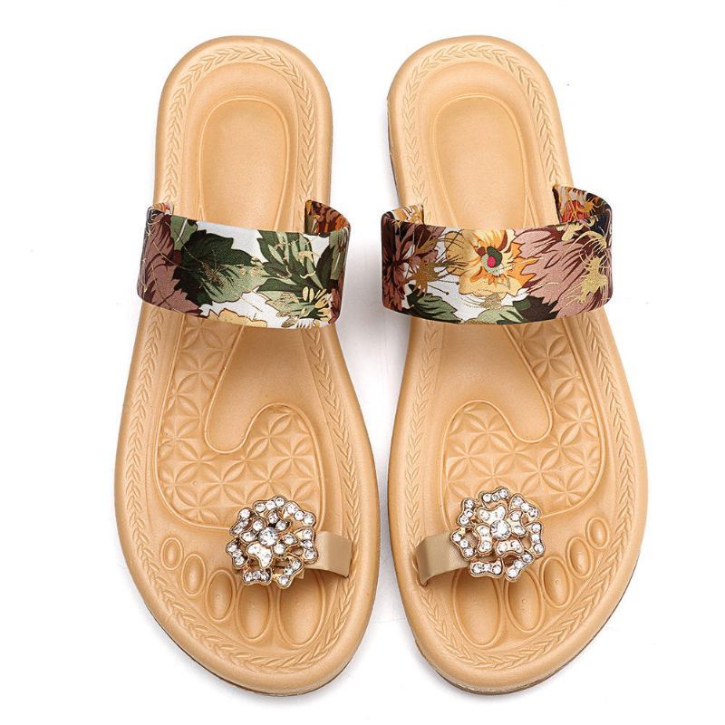 Bohemian Dames Zomer Platte Slippers Sandalen