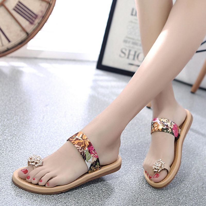 Bohemian Dames Zomer Platte Slippers Sandalen