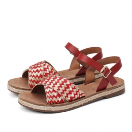 Casual Sandalen Met Gekruiste Geweven Band Voor Dames