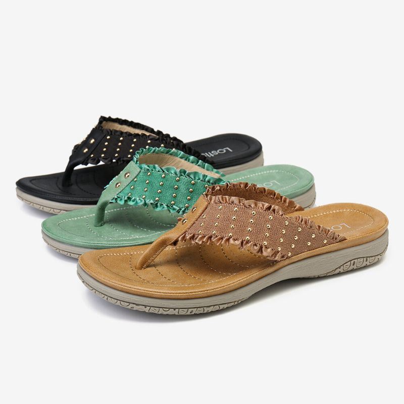 Casual Sandalen Met Ruches Voor Dames