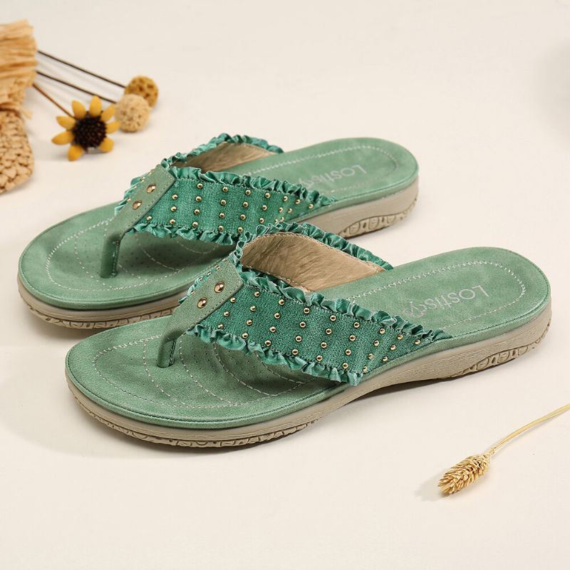 Casual Sandalen Met Ruches Voor Dames