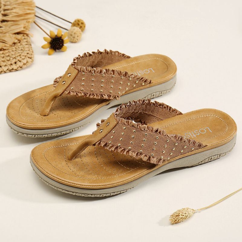 Casual Sandalen Met Ruches Voor Dames