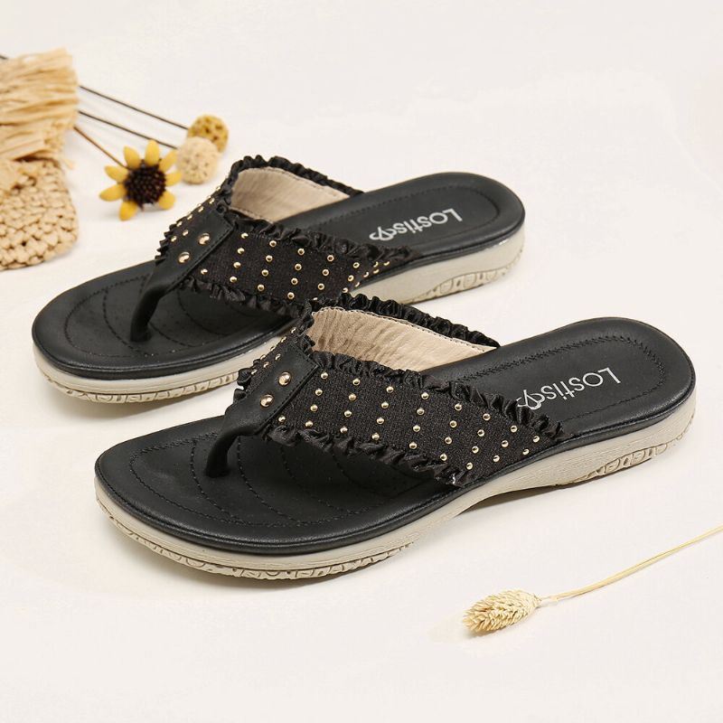 Casual Sandalen Met Ruches Voor Dames