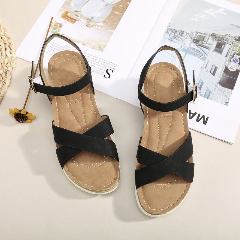 Comfortabele Lichtgewicht Sandalen Met Gekruiste Bandjes Voor Dames